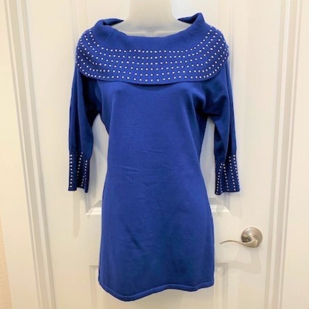 Questions Silver Studded Cowl Knit Tunic